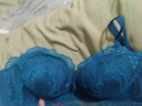 KJ品牌无钢圈文胸小胸聚拢性感蕾丝文胸套装上托侧收内衣女新款胸罩 绿色套装 75B 34B 实拍图
