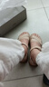 红蜻蜓妈妈凉鞋夏季软底防滑中老年凉鞋不累脚平底鞋WJK24842 杏色40 实拍图