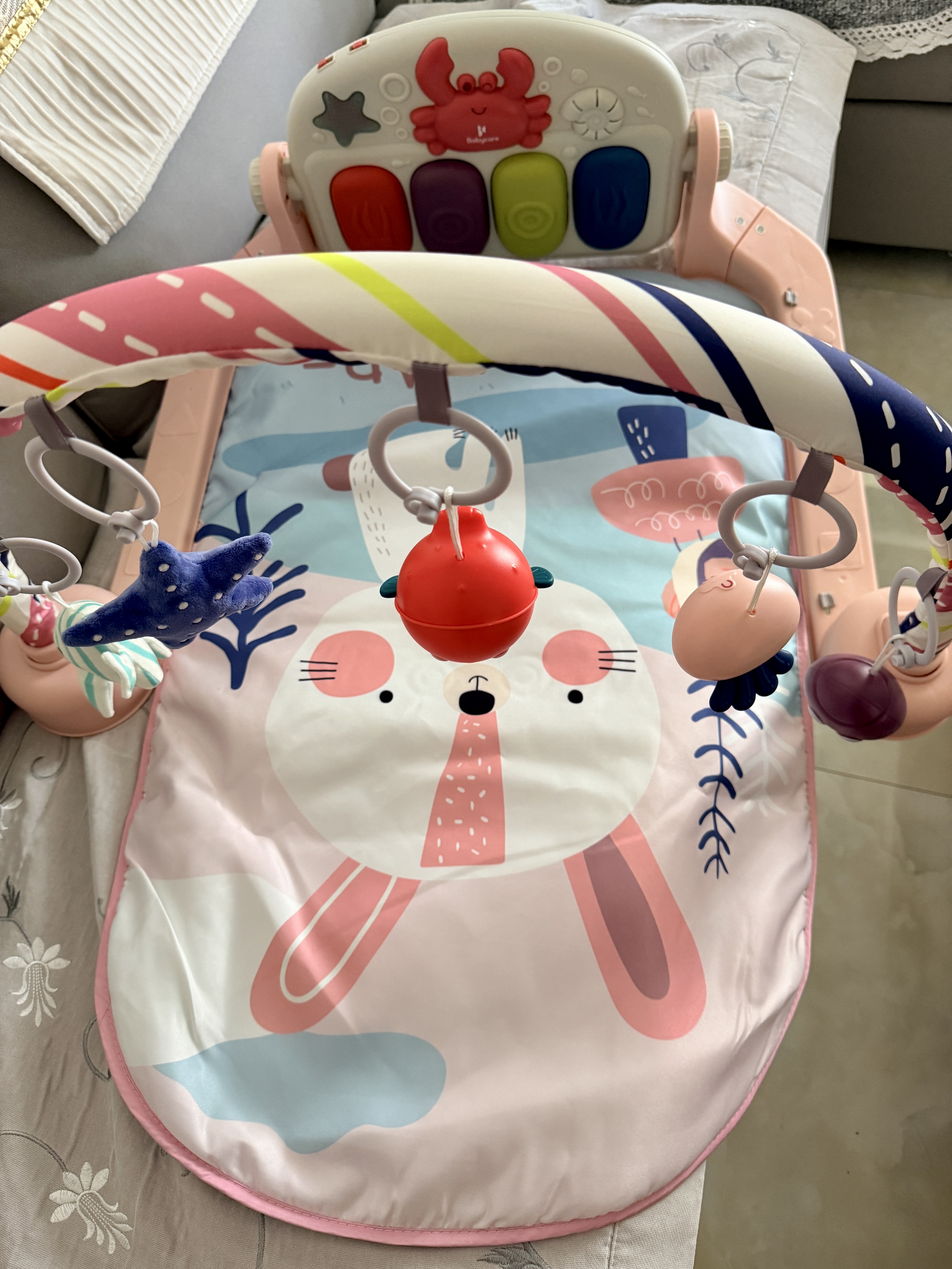 babycare婴儿健身架脚踏钢琴0-1岁新生儿见面礼物宝宝安抚玩具多布拉兔子 实拍图