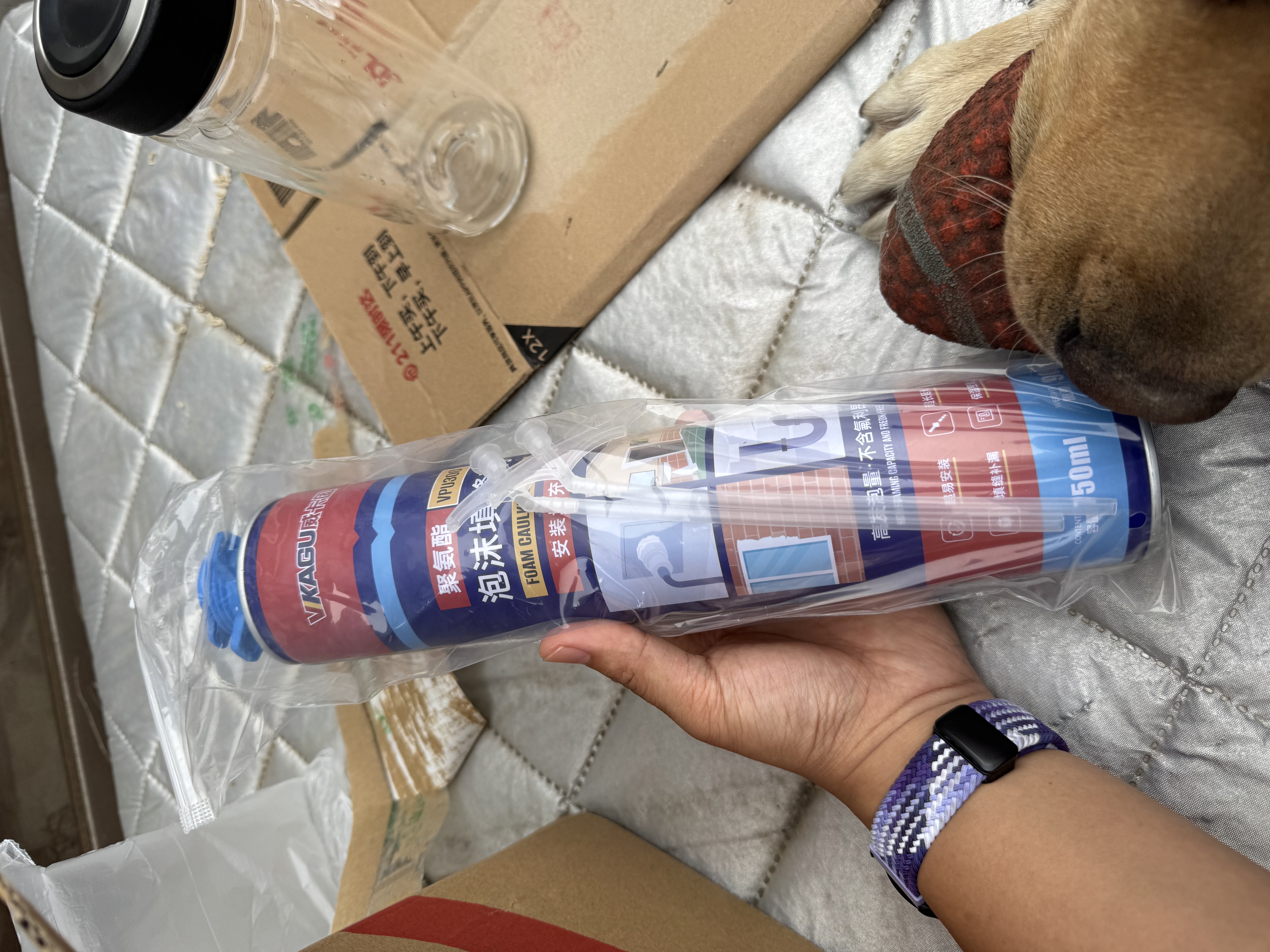 威卡固 发泡胶A2级硬度聚氨酯泡沫填缝剂发泡剂泡沫胶门窗填充枪管一体VPU300 900g 实拍图
