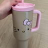 野兽派家居（tbh）保温杯HelloKitty巨无霸吸管随行杯不锈钢保冷杯水杯喝水杯子礼物 巨无霸保温杯 黑皮Kitty (含mini收纳包挂件) 1200ml 含mini收纳包挂件 实拍图