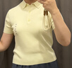 优衣库棉莫代尔混纺POLO领针织衫/短袖女装26春夏新款484607 42 浅黄色 L 实拍图