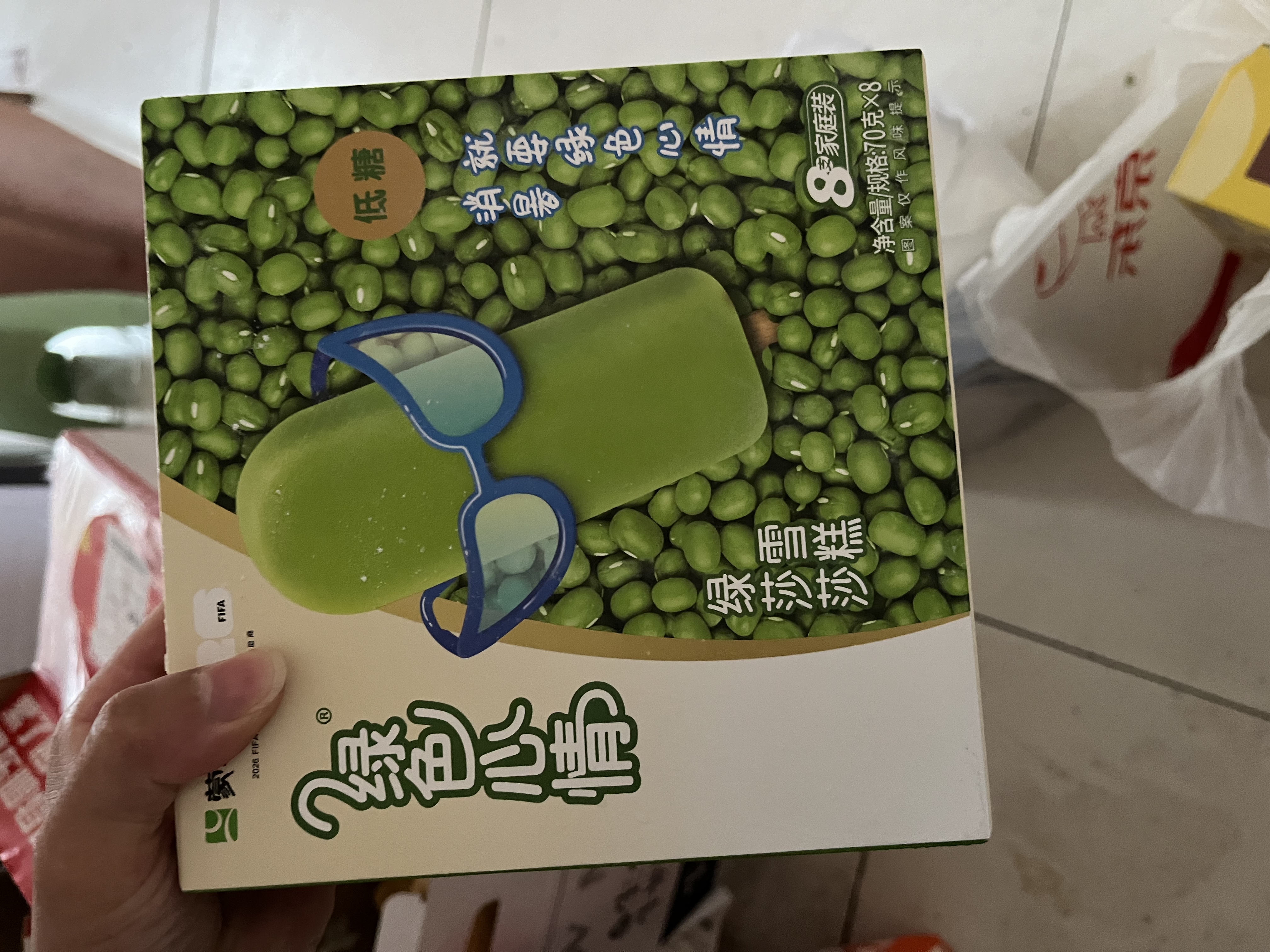 蒙牛绿色心情低糖绿莎莎雪糕70g×8支 绿豆沙冰淇淋冰棍奶糕 实拍图