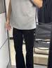 举风怪兽实验室柳叶弯刀牛仔裤男款胖子大码腿粗屁股大直筒微喇叭裤子 黑色 【高品质】 4XL 建议180-200斤收藏加购优先 实拍图