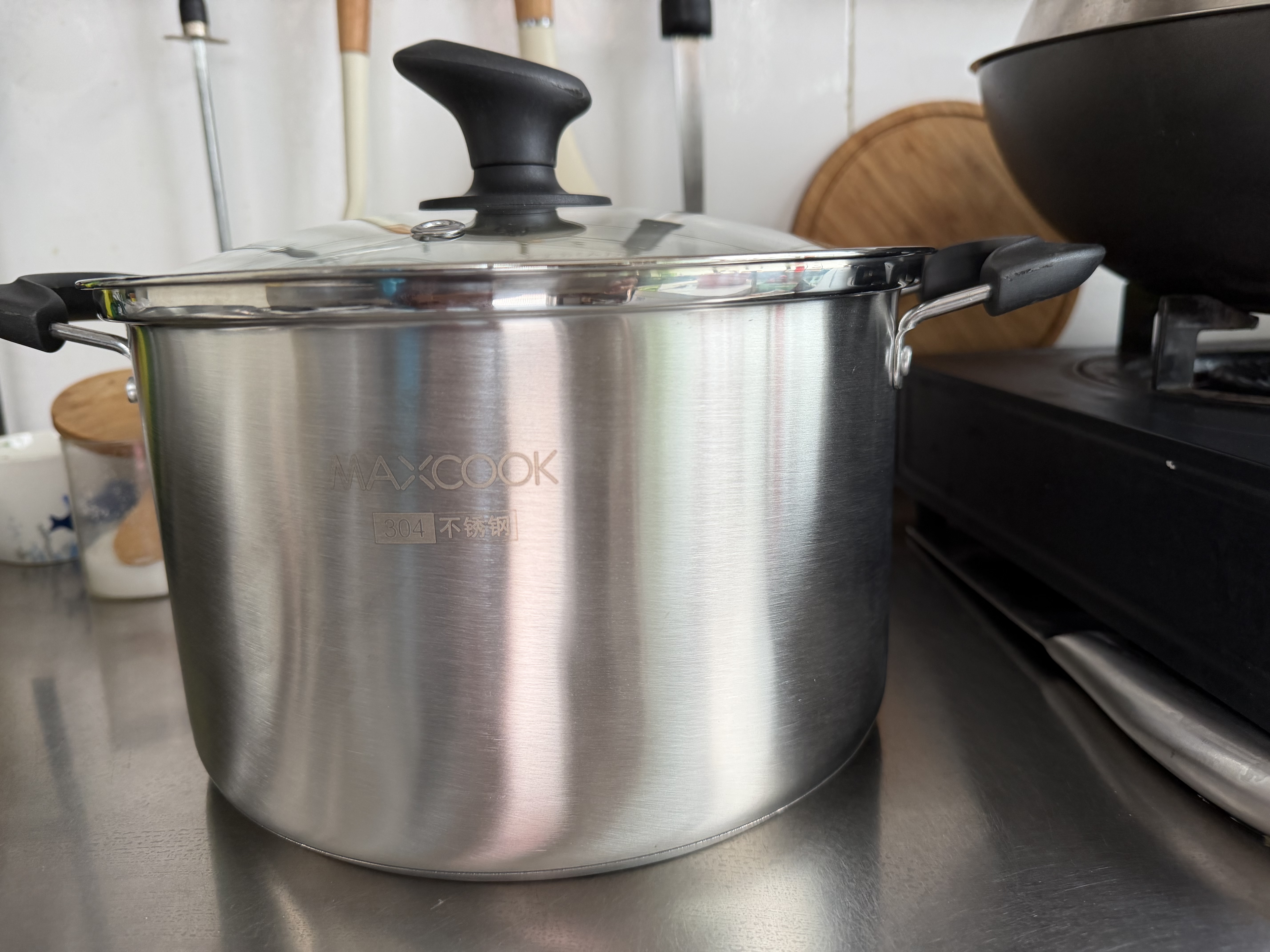 美厨（MAXCOOK）汤锅 304不锈钢汤煲24cm 加厚复合底电磁炉通用可进洗碗机MCT8220 实拍图