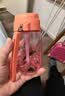 特百惠（Tupperware）CC企鹅350ML塑料杯夏季男女学生儿童水杯子便携带吸管 甜蜜粉 实拍图