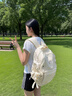 viney书包小学生初中高中大学生背包女大容量旅行双背包户外出游旅行包 白色+可爱挂件 简约轻便高颜值休闲减负电脑包 实拍图