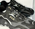 斐乐（FILA）官方男鞋掠夺者 2跑步鞋休闲鞋慢跑运动鞋透气百搭轻便复古老爹鞋 黑/中灰-BM 39 实拍图