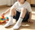 俞兆林5双男童袜子春夏薄款棉无骨中筒袜青少年学生儿童白色网眼运动袜 实拍图