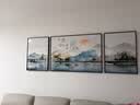 Sixpoetry 客厅装饰画现代简约沙发背景墙壁画轻奢三联晶瓷画大气高档挂画 家和万事兴（铝合金外框） 晶瓷画左右50*70+中间100*70亮面 实拍图