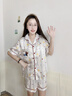 南极人（Nanjiren）可爱冰丝睡衣女款夏季短袖带胸垫2026新款夏凉感大码外穿家居服女 ABL-20085 【免穿文胸 凉感冰雪丝】 L 【推荐体重约100-120斤】 实拍图