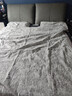 无印良品全棉双层纱提花夏凉被夏季纯棉大豆空调被单人可机水洗薄款春秋被 繁花-灰【全棉提花 柔软亲肤】 四件套/2.0*2.3m夏被+床单+2枕套 实拍图