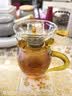 高茗日式公道杯玻璃茶具分茶器带茶漏一体泡茶杯高端公杯茶海茶漏套装 金色把公杯+茶漏400ml 实拍图