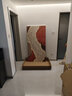 集简季现代轻奢入户玄关装饰画九鱼图砂岩肌理壁画竖版走廊过道挂画 实拍图
