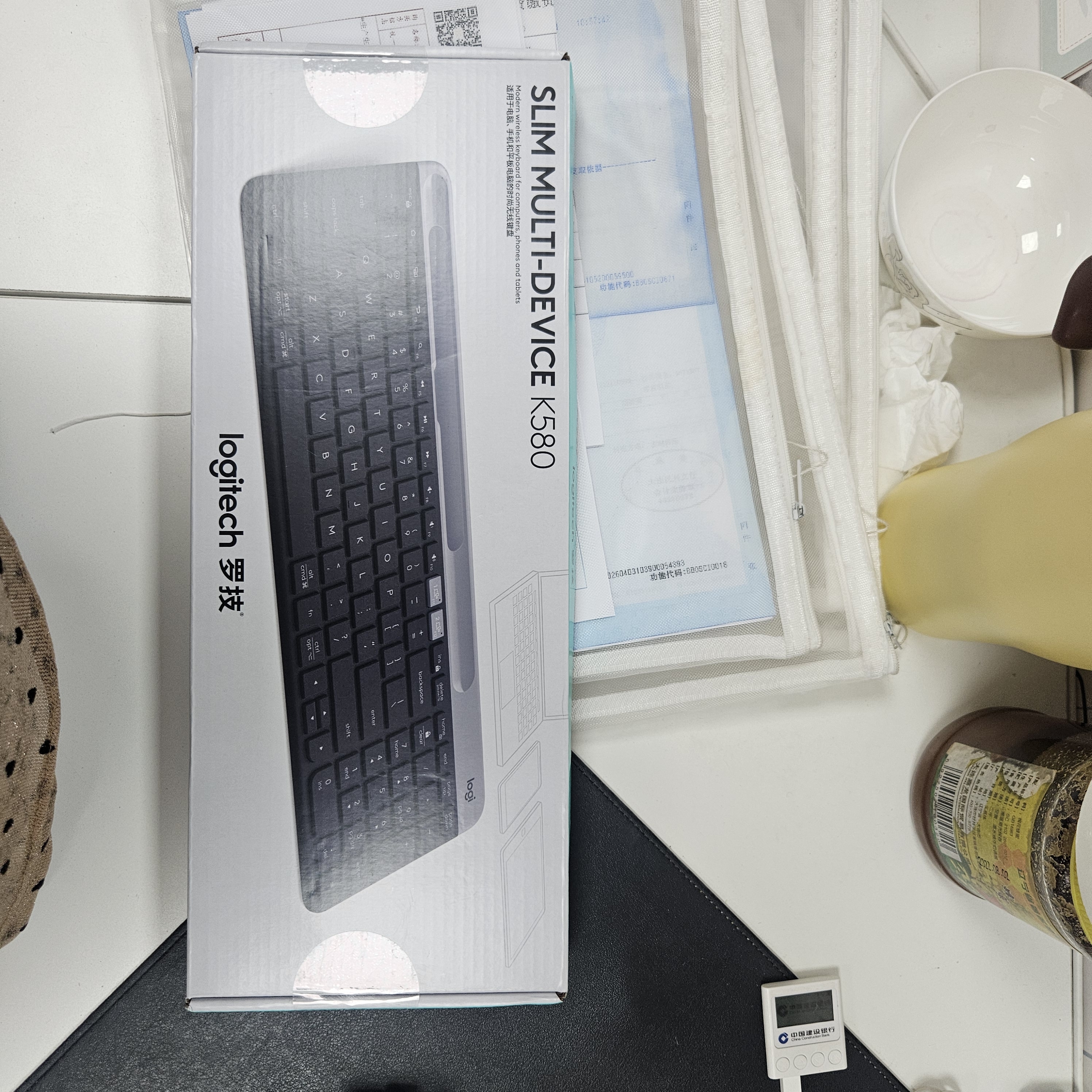 罗技（Logitech）K580无线蓝牙超薄静音键盘办公键盘笔记本电脑手机Mac平板ipad键盘双模外接键盘薄膜便携家用101键 超薄键盘-星空灰 实拍图