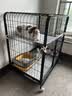 京喜自营-专用品牌猫笼子超大室内猫别墅多层猫舍送货上门 【爆款】方管款-黑色双层78*55*85 套餐一：三件套 实拍图