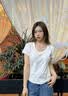 太平鸟女装T恤【早八通勤T】正肩基础短袖夏U领上衣S U领-白色 L 实拍图