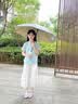 七麦麦三折晴雨伞儿童伞学生伞安全圆角太阳伞遮阳伞防晒伞男女孩雨伞蓝 实拍图