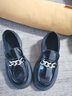九寸阳光复古乐福鞋女2025年夏新款松糕厚底小皮鞋子金属水钻玛丽珍单鞋女 黑色【36】码 偏小半码 实拍图