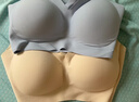 ubras【2件装】无尺码免拆美背内衣女背心无钢圈文胸罩无痕舒适包裹 奶盐蓝+燕麦奶 均码 （A-C杯） 实拍图