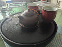 金镶玉 茶盘圆形储水家用功夫茶具干泡茶台托盘 陶瓷双圆25*5cm 实拍图