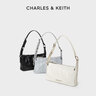 CHARLES&KEITH褶皱手提斜挎小方包腋下包女士生日礼物CK2-80160183 CK2-80160183Noir黑色 S 实拍图