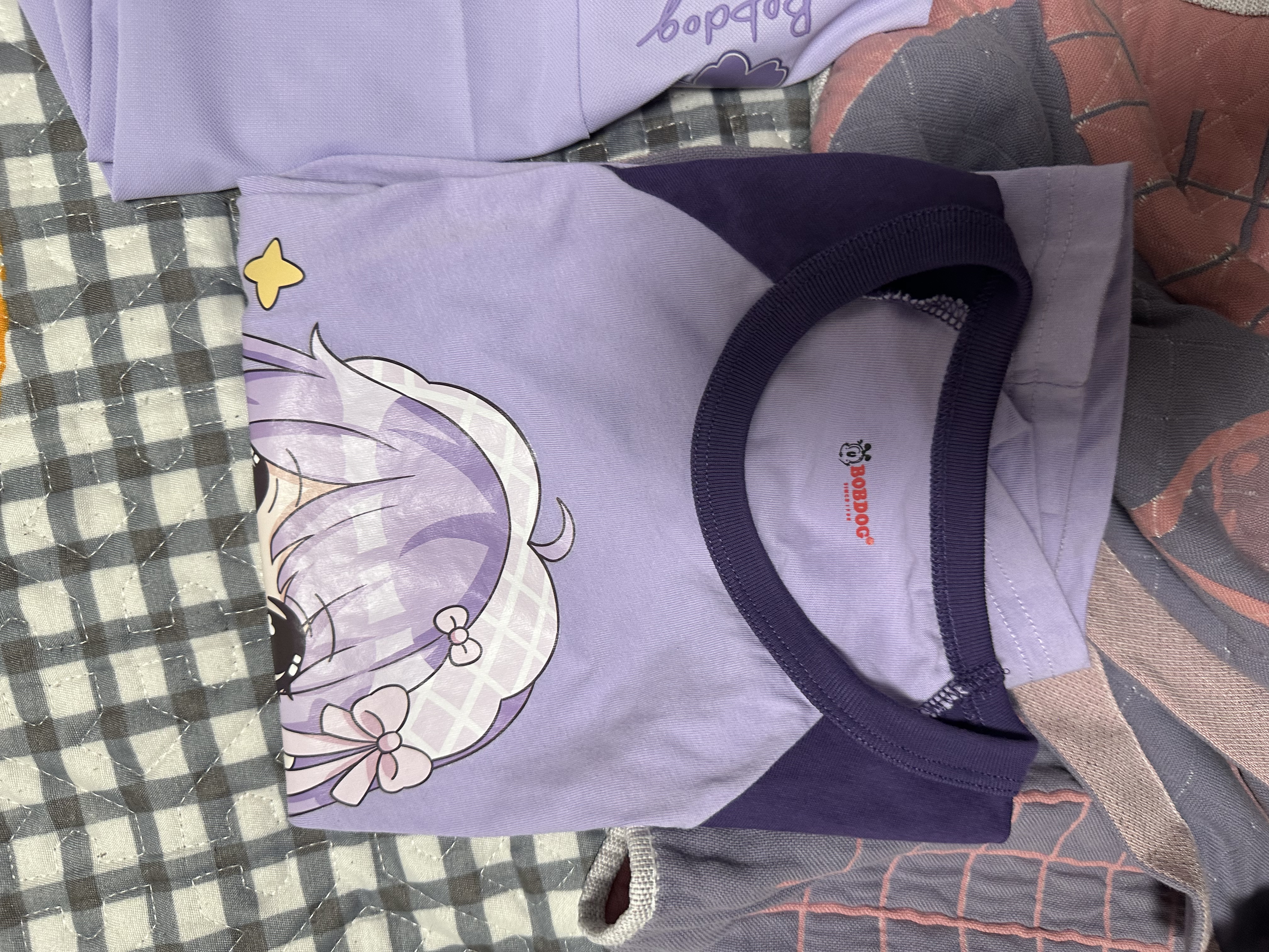 巴布豆（BOBDOG）女童套装夏季2026新款洋气夏装女宝纯棉短袖裤子童装儿童紫+紫120 实拍图