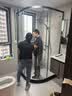 九牧（JOMOO）【定制】弧扇形整体淋浴房一体式浴室淋浴隔断玻璃门赠挡水条86S 枪灰光玻 1000*1000*1900 实拍图