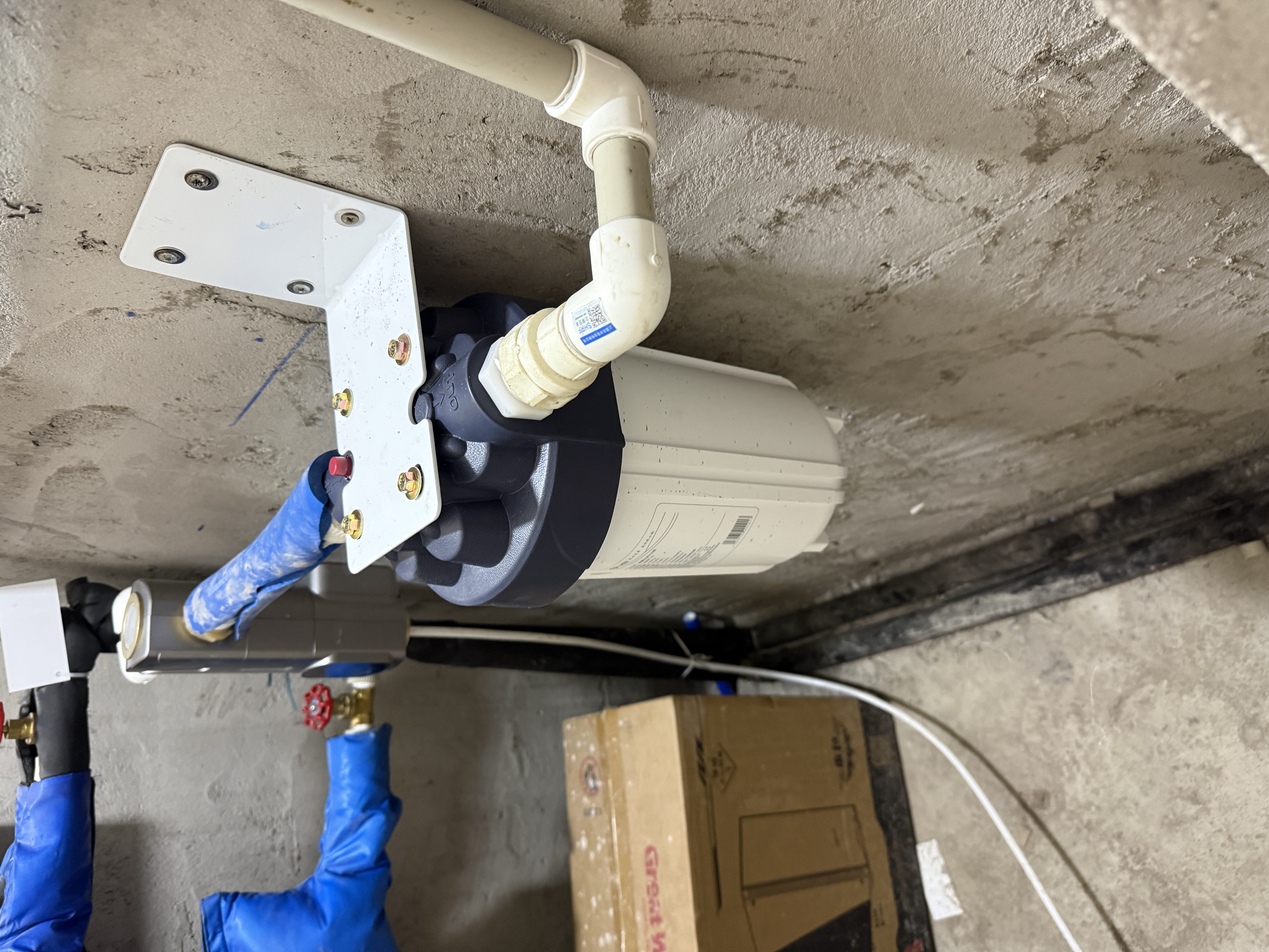 小激动大白瓶前置过滤器家用全屋自来水大蓝瓶大胖瓶净水器大通量小型中央净水机管道净化设备 10寸标配（PP棉除固态杂质） 实拍图