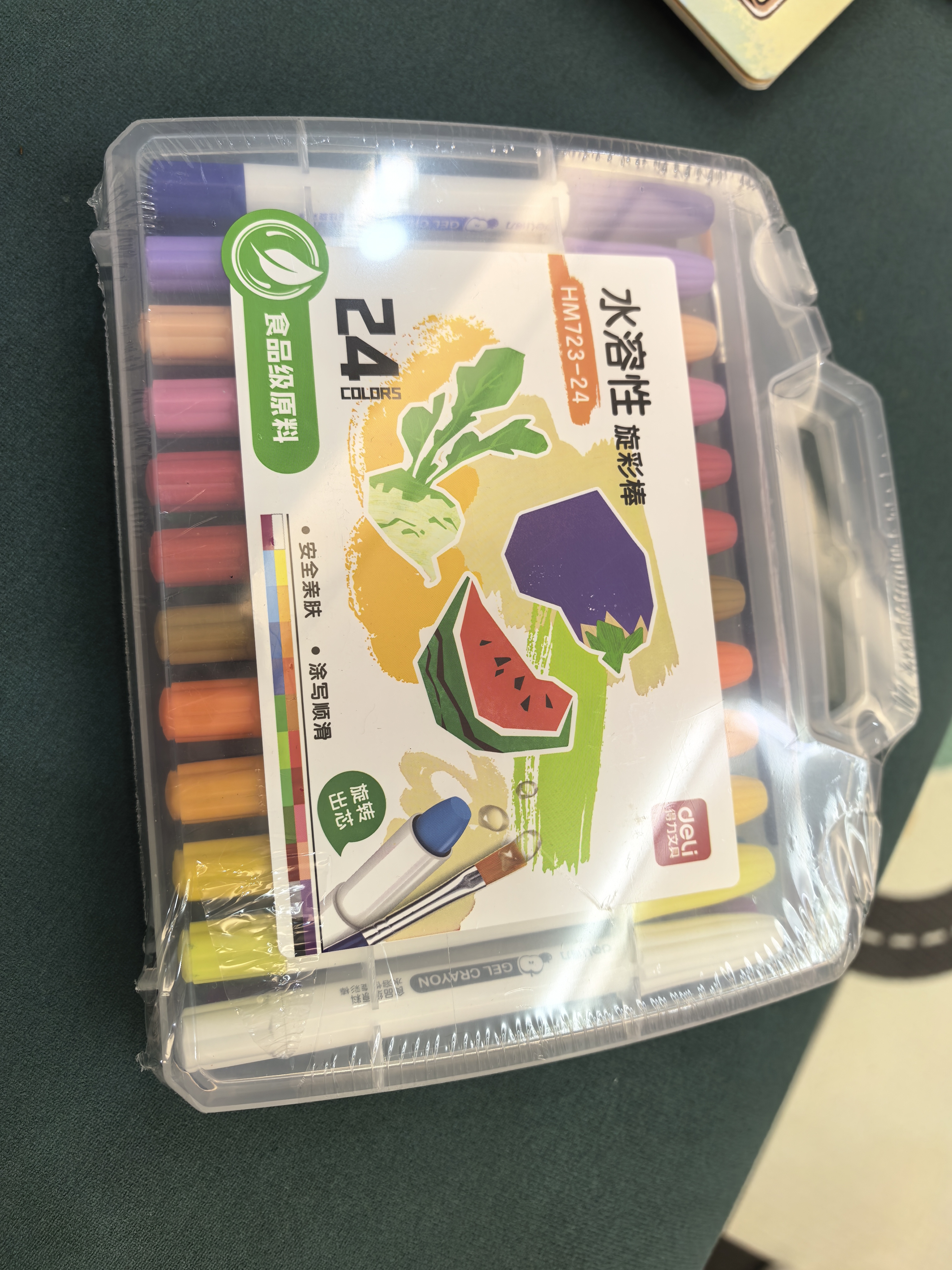 得力（deli）24色圆杆食品级水溶性旋彩棒可水洗不脏手蜡笔炫彩棒幼儿画画色画女孩儿童礼物毕业礼物男女孩 实拍图