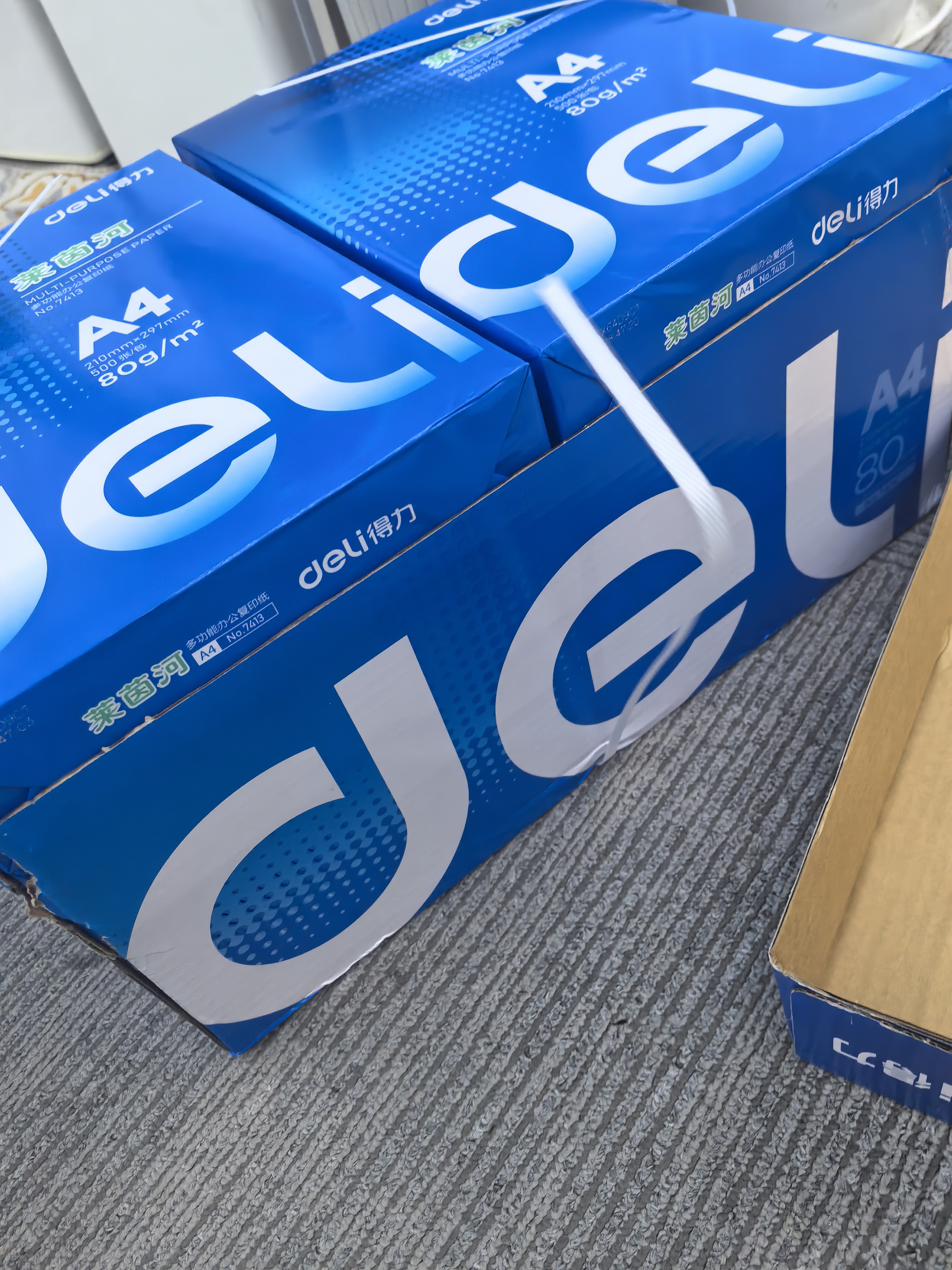 得力（deli）莱茵河A4打印纸 80g500张*8包一箱 口碑优选复印纸 双面加厚草稿纸 整箱4000张 7414【采购优选】 实拍图