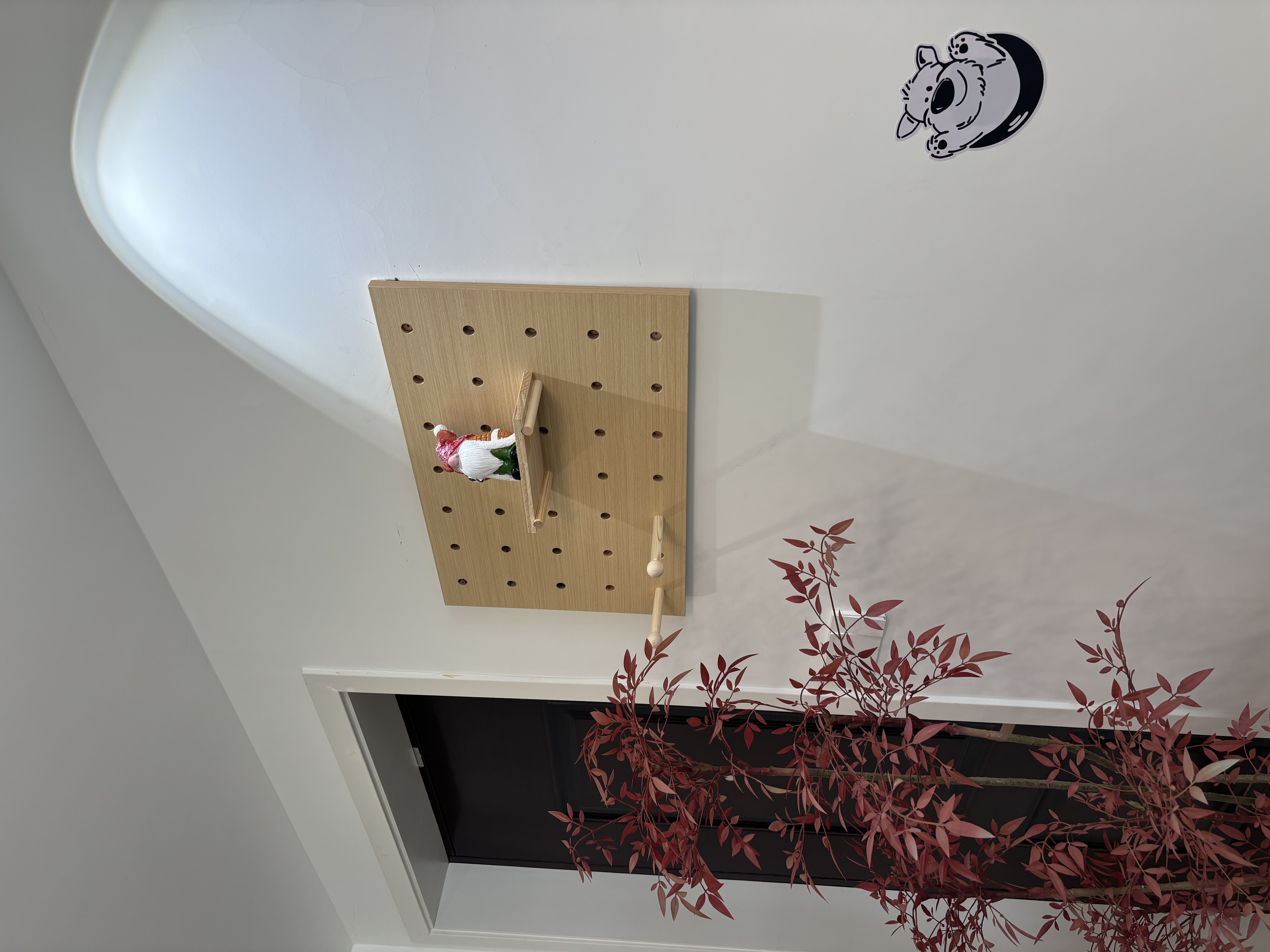 小匠材实木洞洞板置物架造型墙入户玄关墙面木质收纳架白原木色40*60 实拍图