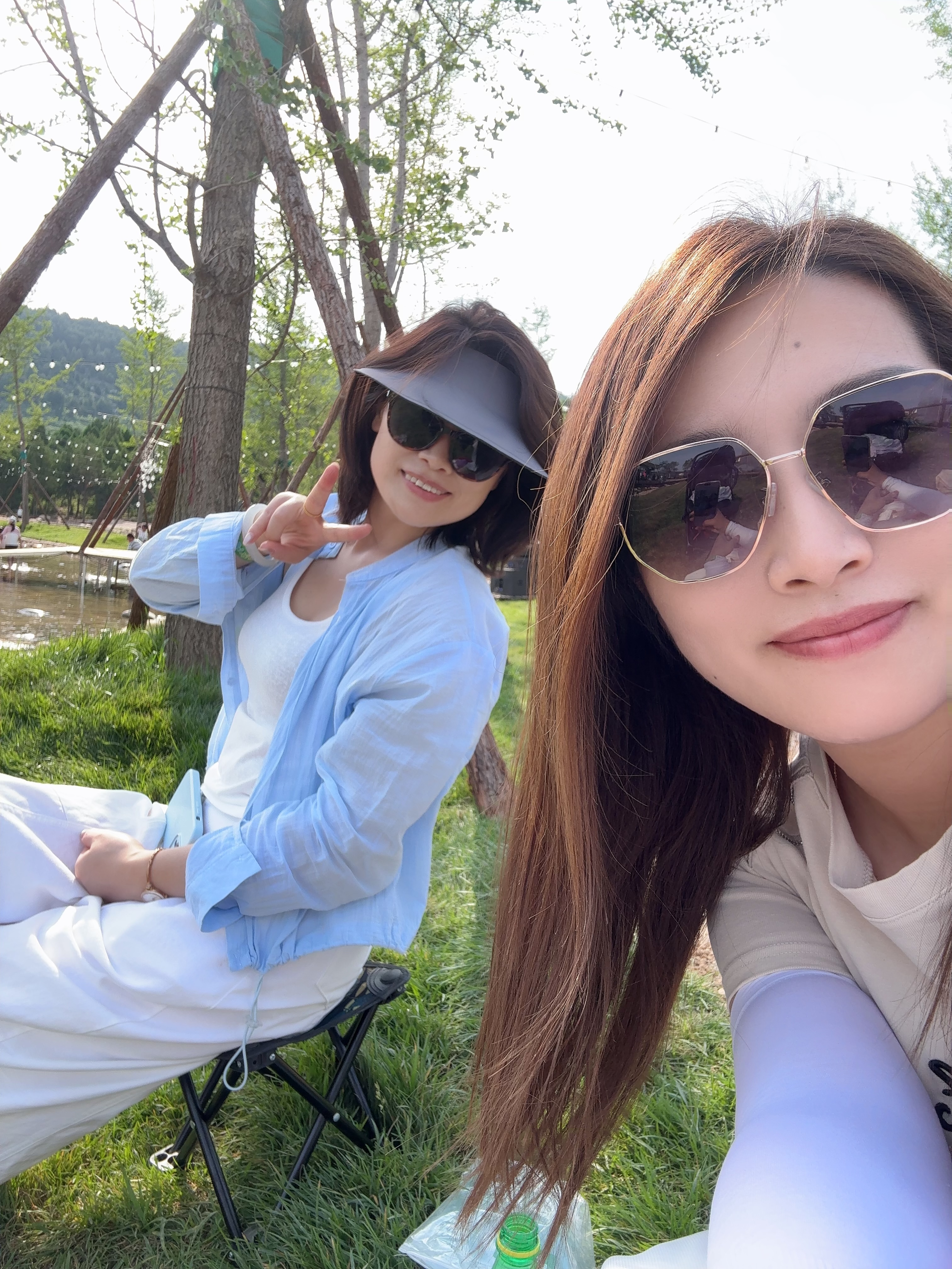 LESCA LUNETIER透明蓝色防紫外线太阳镜男士多边形金属开车墨镜潮海边眼镜女圆脸 实拍图
