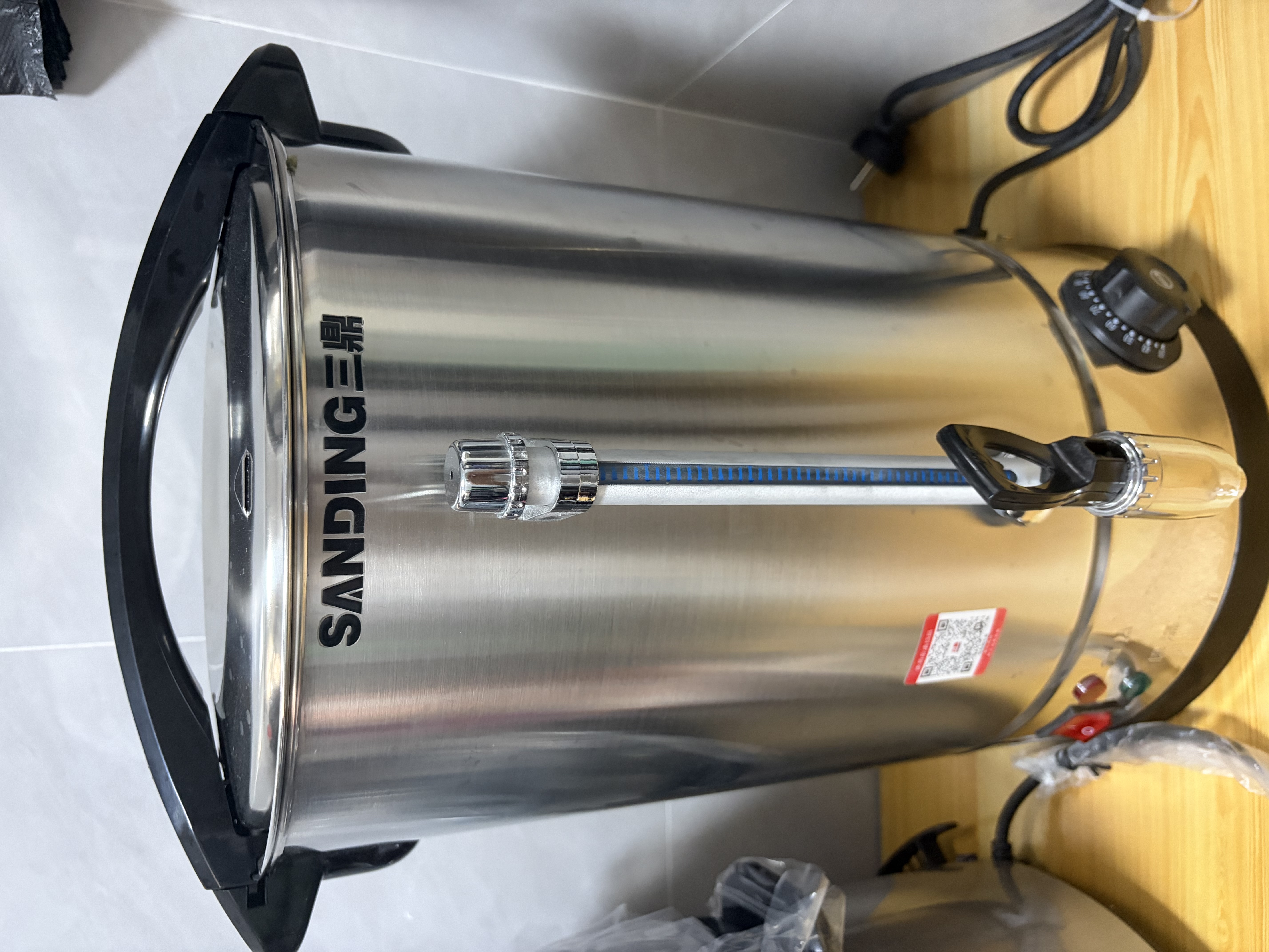 三鼎电热烧水桶开水桶304不锈钢商用大号煮草药凉茶奶茶水桶控温绿豆汤桶保温月子桶防干烧开水器 双层防烫保温【装满24斤】建议烧水20斤 实拍图