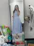 UR2026春季新款女装粉彩风魅力花卉暗纹条纹连衣裙UWG760073 实拍图