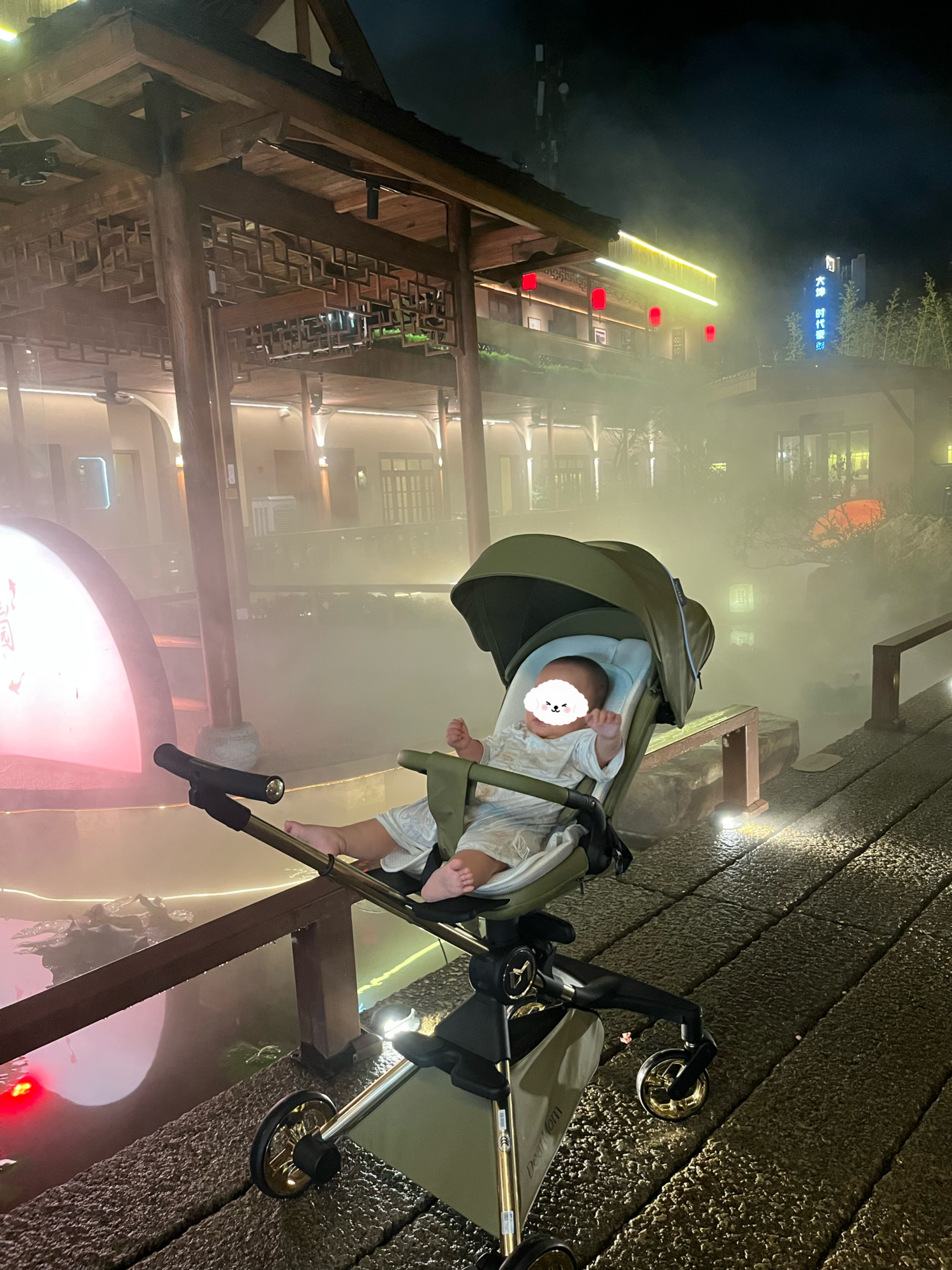 DearMom婴儿推车大白车高景观溜娃神器宝宝轻便双向可坐躺遛娃手推车 绿 实拍图