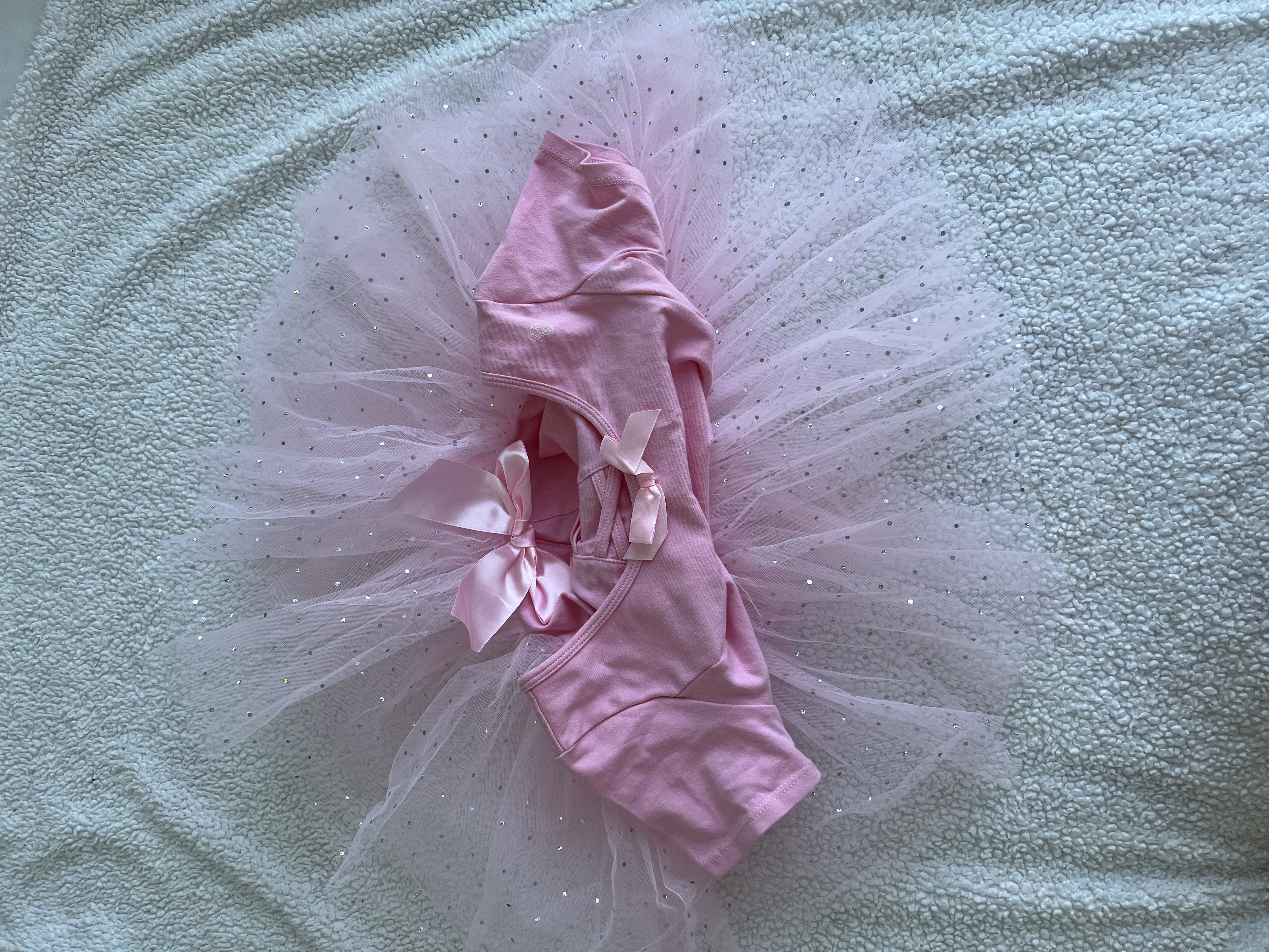艾舞戈儿童舞蹈服女童夏季中国舞粉色公主蓬蓬纱裙芭蕾连体练功服 130码 实拍图