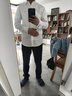 墨诺佰法式衬衫男商务休闲纯色修身免烫抗皱男士袖扣衬衫长袖白衬衣 白色 39 码（115-130斤） 实拍图