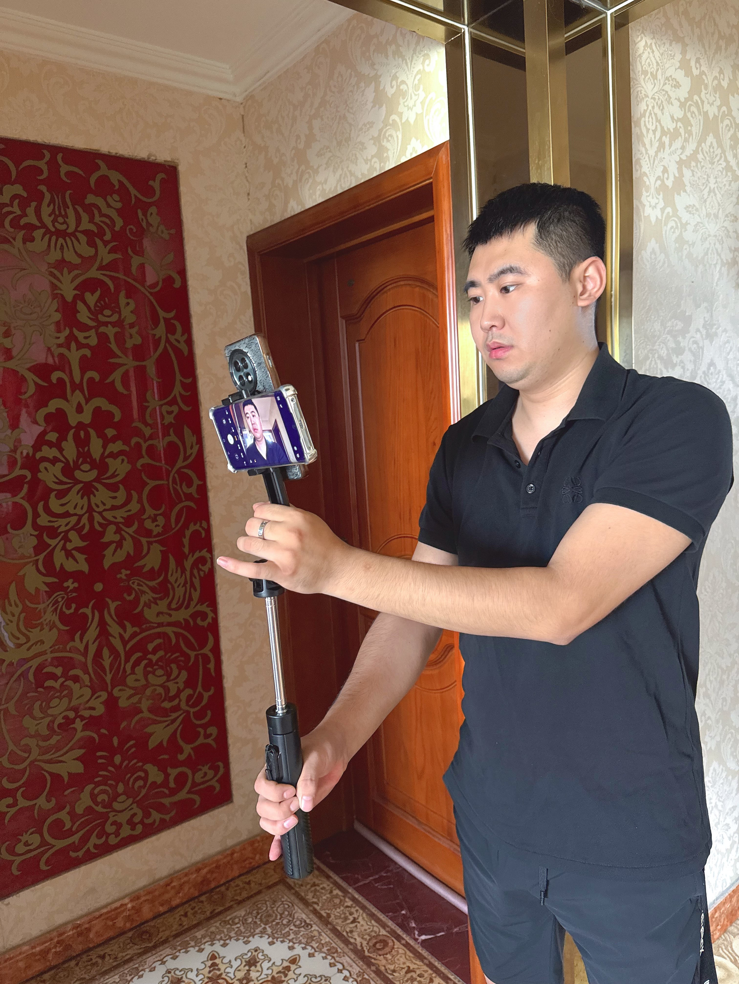小天手机提词器支架直播专用三脚架便携式自拍杆落地户外自拍神器手持通用架子vlog拍摄手机架 实拍图