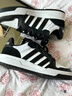 adidas ENTRAP美式校园风运动鞋少年感复古篮球风板鞋阿迪达斯 白色/黑色   37 实拍图