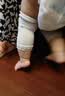 贝瑞加（Babyprints）婴儿护膝地板袜子套装夏季学爬护具儿童学步防摔防滑 2副 蓝灰S 实拍图