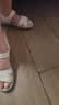 红蜻蜓皮凉鞋夏季软底舒适妈妈鞋子女坡跟软皮沙滩鞋女 WTK233142 实拍图