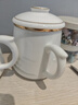 金镶玉茶杯三件套羊脂玉瓷家用陶瓷泡茶水分离马克杯礼盒装云中游 实拍图