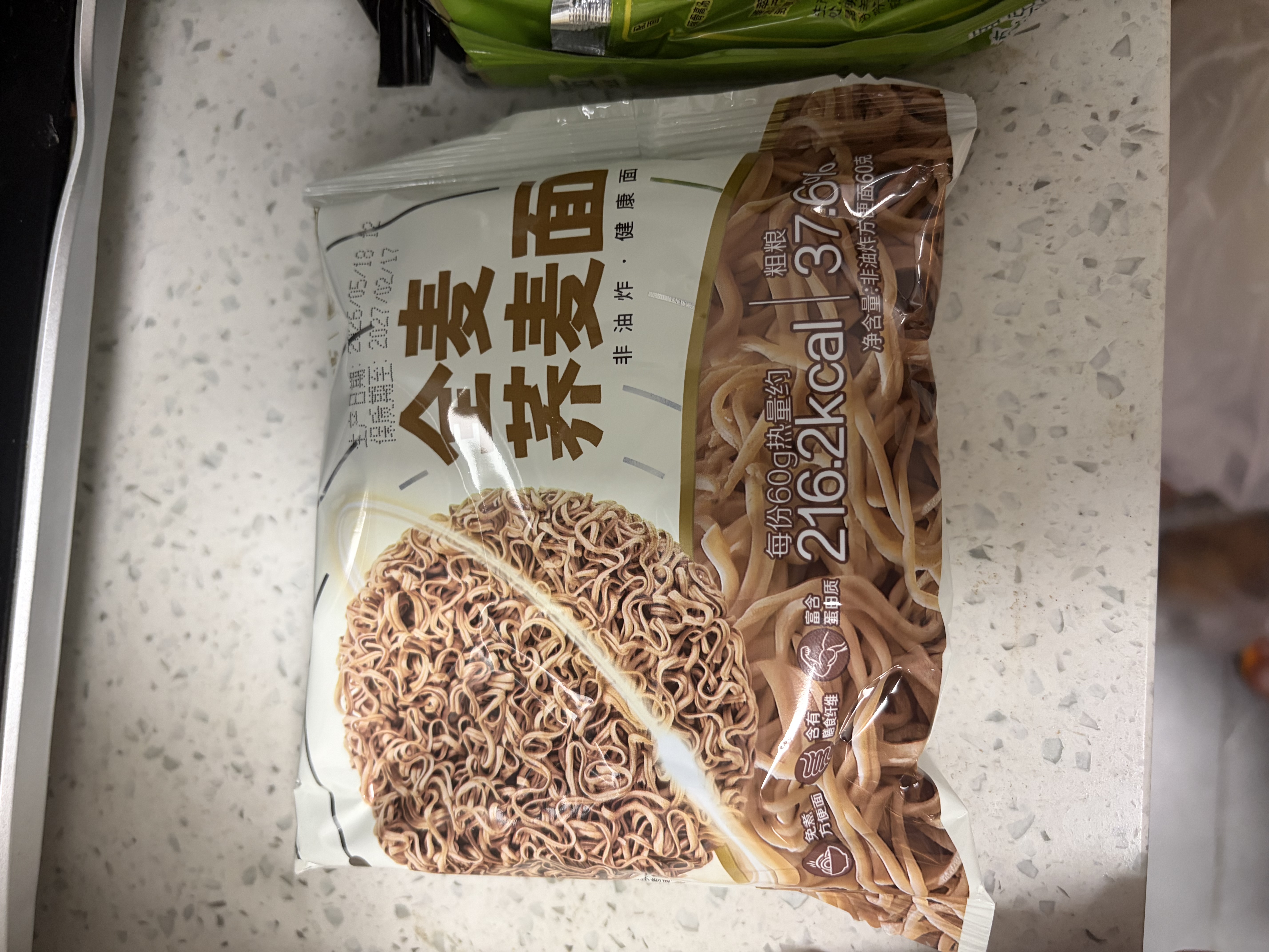 五谷道場全麦荞麦面方便面 低脂代餐 粗粮面饼60g*12袋 泡面速食  实拍图