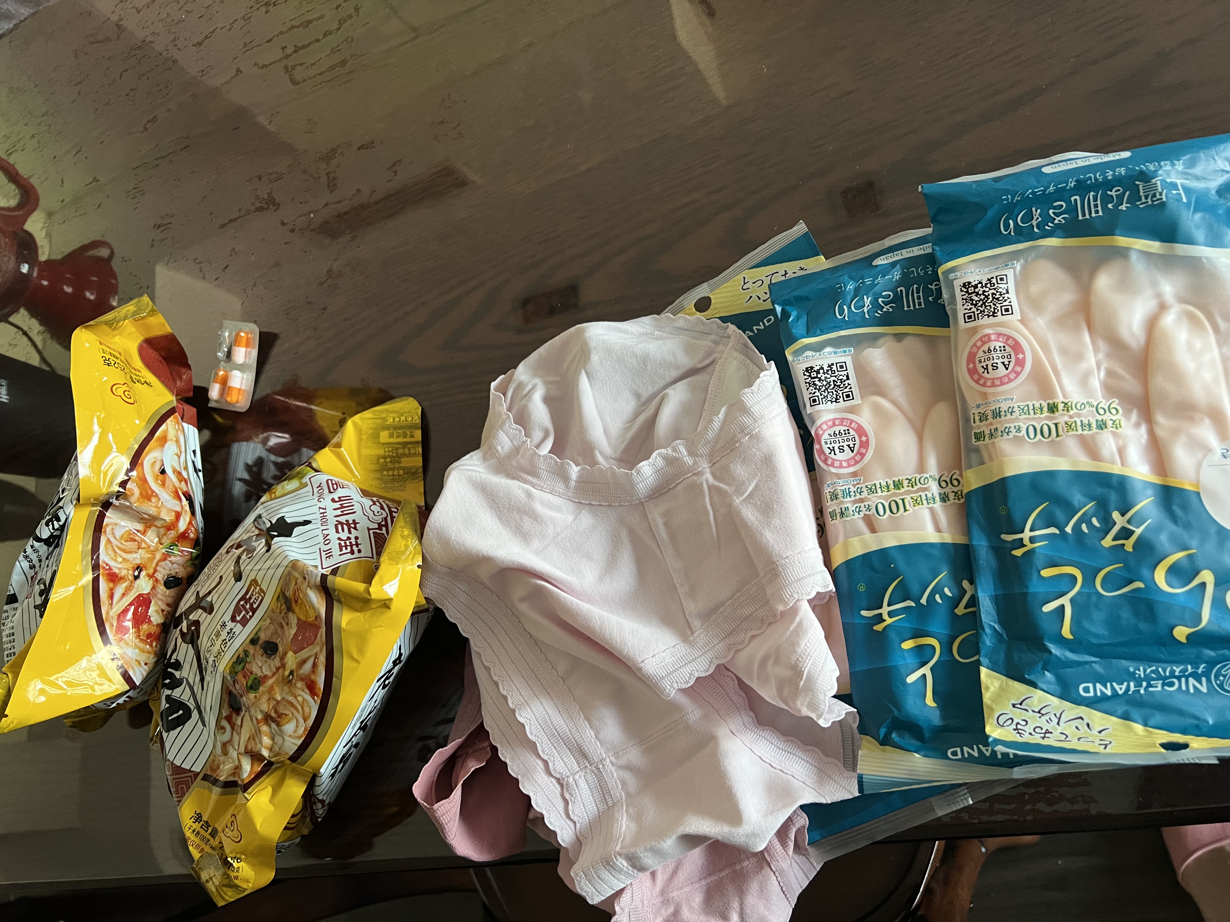 全棉时代女士内裤女纯棉性感内裤轻柔蕾丝花边中腰三角裤3条装 实拍图