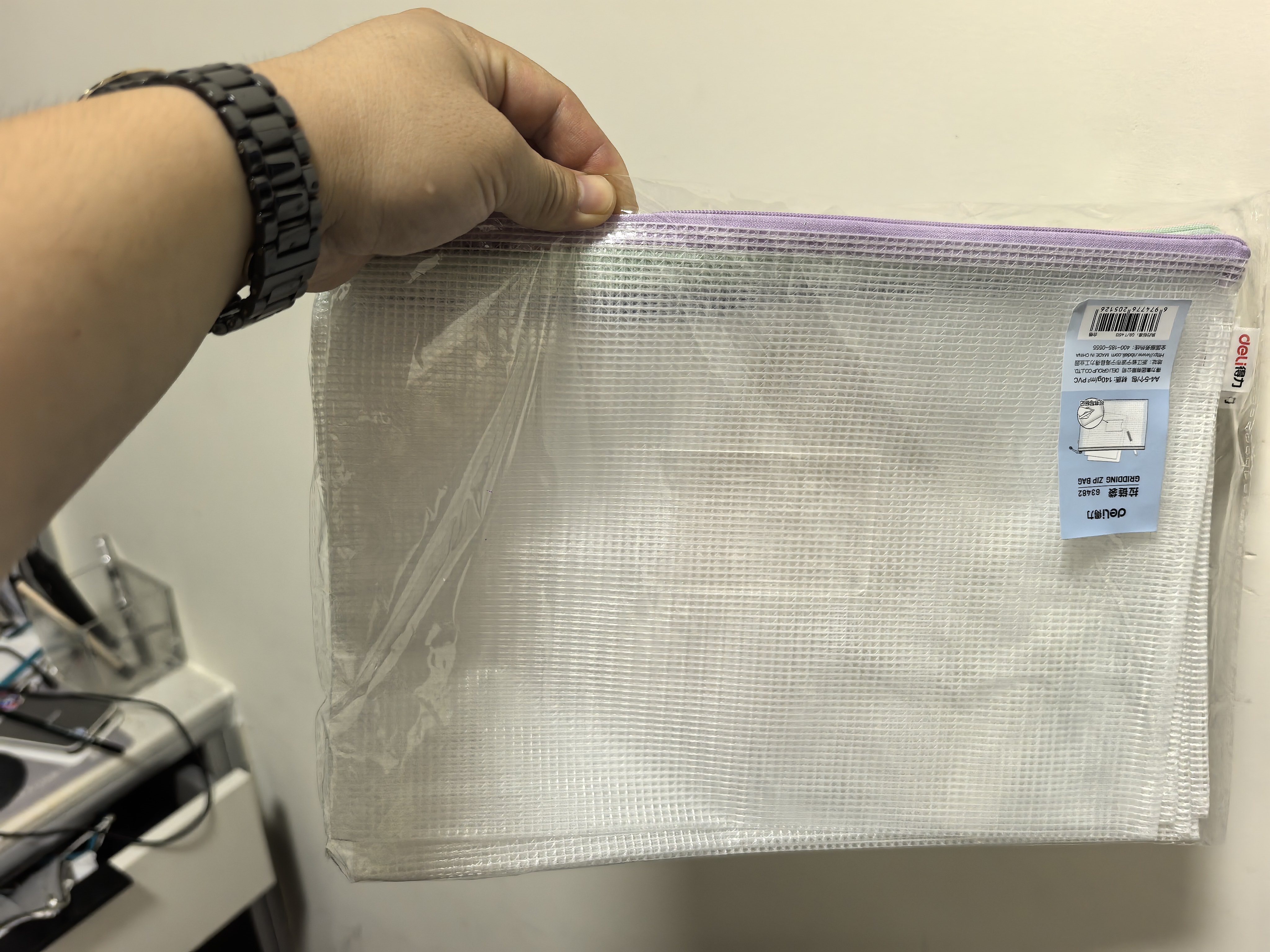 得力(deli)5只A4防水网格学科分类袋文件袋学生科目分类袋标签款 马卡龙色系混色63482 实拍图