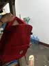 艾欣儿 潮牌初高中学生书包男女生大容量背包韩版简约高颜值百搭双肩包电脑包16英寸笔记本包 红色+扭扭结挂件 实拍图