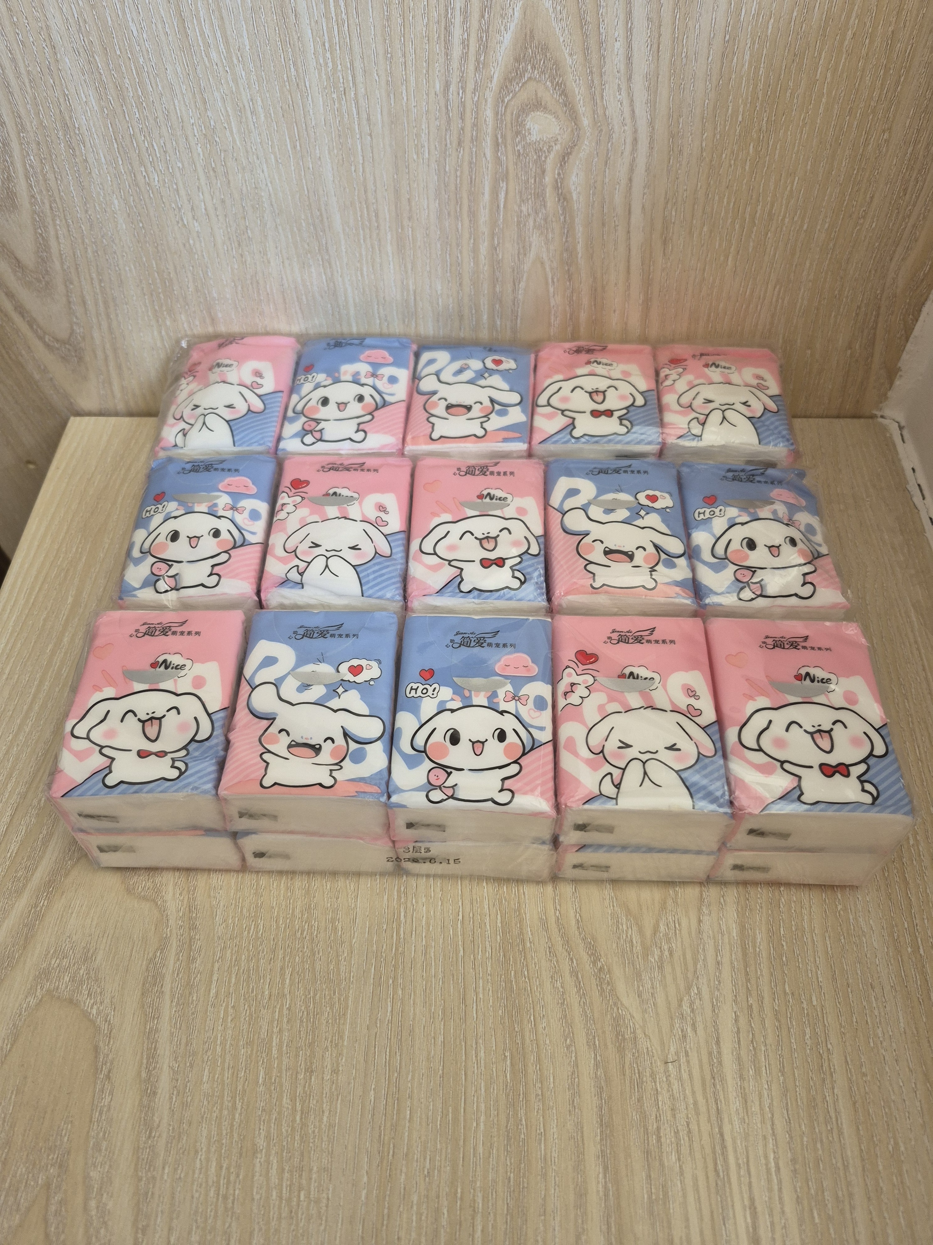 60包整箱/萌宠兔手帕纸3层6片可湿水迷你便携小包纸巾抽纸学生装 3层 6片*30包 出行装 实拍图