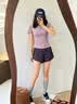 木林森（MULINSEN）跑步运动套装瑜伽服女休闲健身服普拉提短袖假两件短裤修身 实拍图