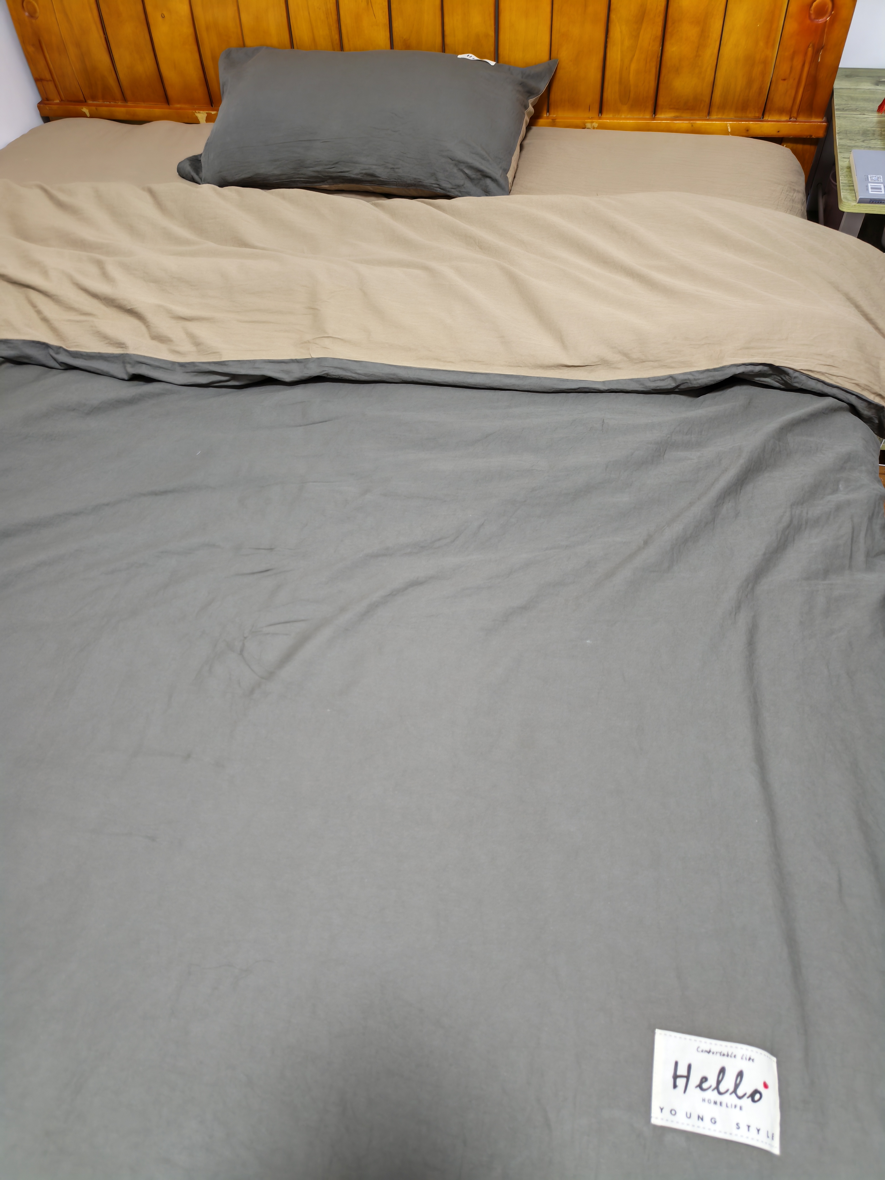 无印良品100%纯棉三件套0.9/1.2米床上用品单人宿舍床单被套150*200cm 实拍图
